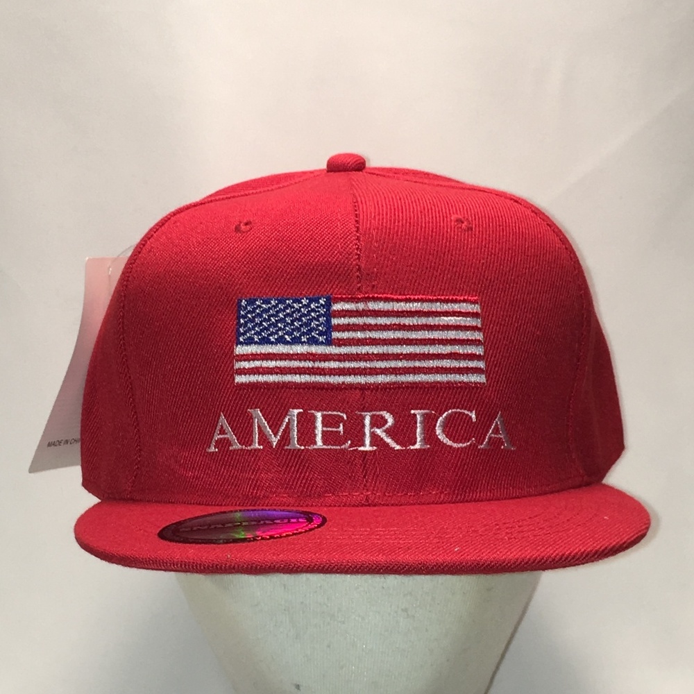 US America Flag Dad Hat Red Snapback Cap T74 Z9043